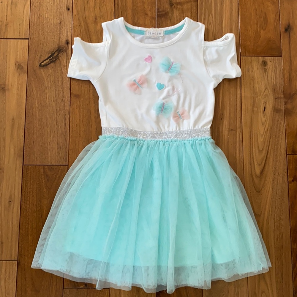 Butterfly Dress Tule Skirt Mint Green Fairycore Girls size 5